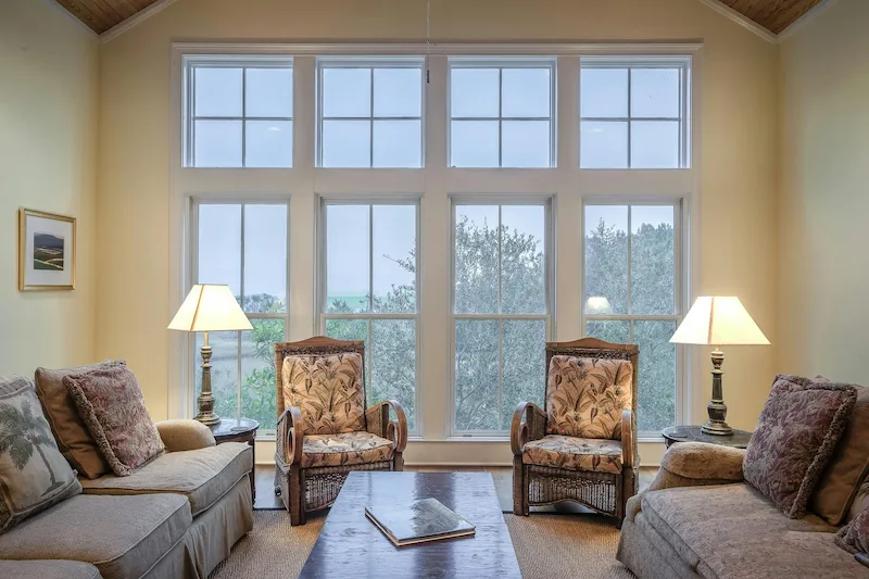 Modern energy-efficient windows installed in a home