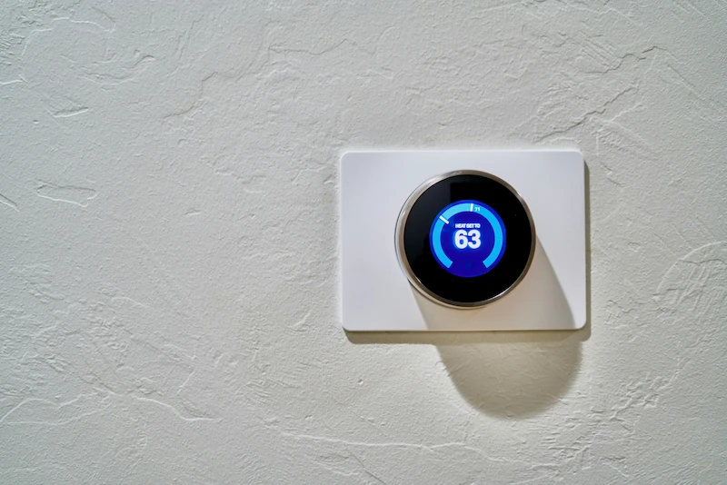 A programmable thermostat installed for efficient temperature control