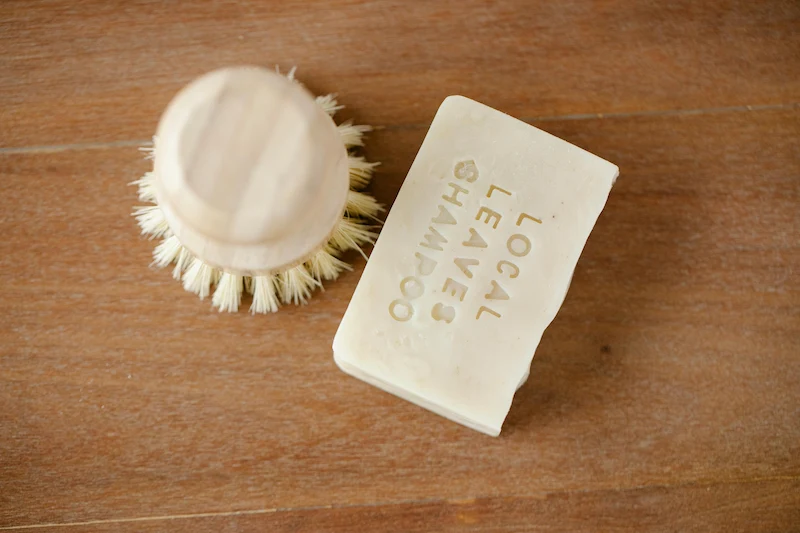 Eco-friendly shampoo bar with minimal packaging for sustainable hair care